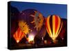 Flames Light up the Evening as Hot Air Balloonists Participate-null-Stretched Canvas