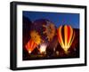 Flames Light up the Evening as Hot Air Balloonists Participate-null-Framed Premium Photographic Print