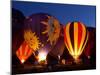 Flames Light up the Evening as Hot Air Balloonists Participate-null-Mounted Premium Photographic Print