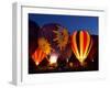 Flames Light up the Evening as Hot Air Balloonists Participate-null-Framed Photographic Print