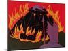 Flames Rise, Wotan Sadly Leaves His Beloved Daughter: Illustration for 'Die Walkure'-Phil Redford-Mounted Giclee Print