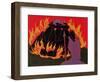 Flames Rise, Wotan Sadly Leaves His Beloved Daughter: Illustration for 'Die Walkure'-Phil Redford-Framed Giclee Print