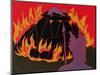 Flames Rise, Wotan Sadly Leaves His Beloved Daughter: Illustration for 'Die Walkure'-Phil Redford-Mounted Giclee Print
