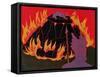 Flames Rise, Wotan Sadly Leaves His Beloved Daughter: Illustration for 'Die Walkure'-Phil Redford-Framed Stretched Canvas