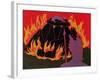 Flames Rise, Wotan Sadly Leaves His Beloved Daughter: Illustration for 'Die Walkure'-Phil Redford-Framed Giclee Print