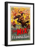 Flaming Guns-null-Framed Art Print