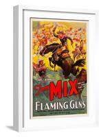 Flaming Guns-null-Framed Art Print