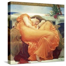 Flaming June-Lord Frederic Leighton-Stretched Canvas