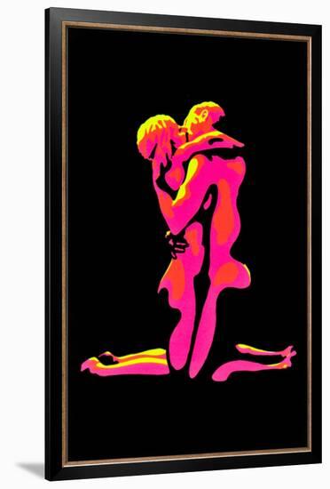 Flaming Love-null-Framed Blacklight Poster