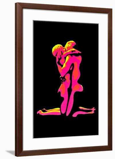 Flaming Love-null-Framed Blacklight Poster