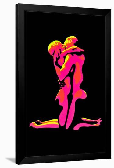 Flaming Love-null-Framed Blacklight Poster