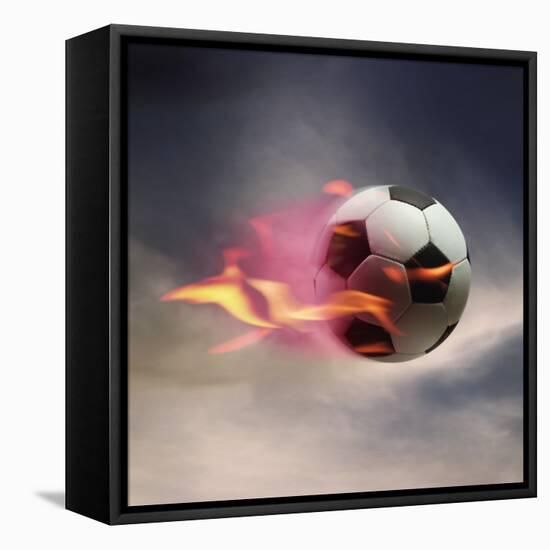 Flaming Soccer Ball-null-Framed Stretched Canvas