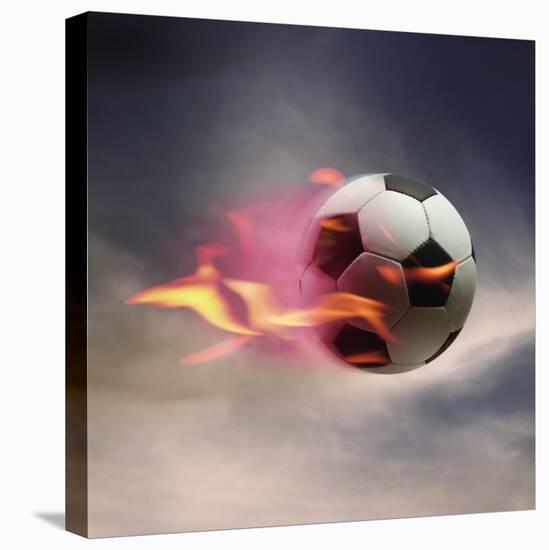 Flaming Soccer Ball-null-Stretched Canvas