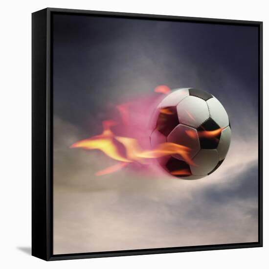 Flaming Soccer Ball-null-Framed Stretched Canvas