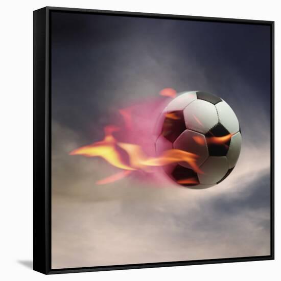 Flaming Soccer Ball-null-Framed Stretched Canvas