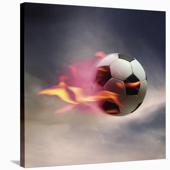 Flaming Soccer Ball-null-Stretched Canvas