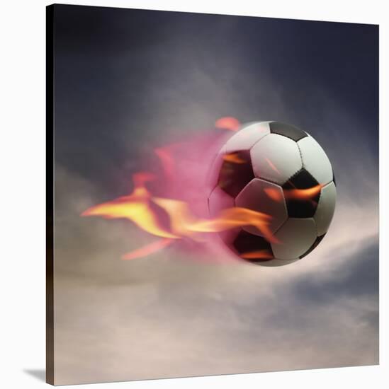 Flaming Soccer Ball-null-Stretched Canvas