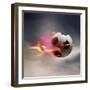 Flaming Soccer Ball-null-Framed Premium Photographic Print