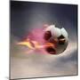 Flaming Soccer Ball-null-Mounted Premium Photographic Print