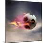 Flaming Soccer Ball-null-Mounted Photographic Print