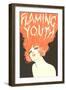 Flaming Youth, Woman with Flaming Hair-null-Framed Art Print