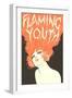 Flaming Youth, Woman with Flaming Hair-null-Framed Art Print