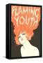 Flaming Youth, Woman with Flaming Hair-null-Framed Stretched Canvas