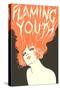 Flaming Youth, Woman with Flaming Hair-null-Stretched Canvas