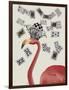 Flamingo and Cards-Fab Funky-Framed Art Print