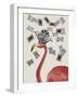 Flamingo and Cards-Fab Funky-Framed Art Print