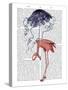 Flamingo and Parasol-Fab Funky-Stretched Canvas