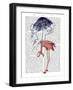 Flamingo and Parasol-Fab Funky-Framed Art Print