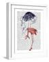 Flamingo and Parasol-Fab Funky-Framed Art Print