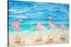 Flamingo Beach-Julie DeRice-Stretched Canvas