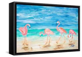 Flamingo Beach-Julie DeRice-Framed Stretched Canvas