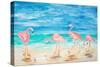 Flamingo Beach-Julie DeRice-Stretched Canvas