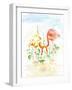 Flamingo Couple - Watercolor Illustration-venimo-Framed Art Print