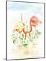 Flamingo Couple - Watercolor Illustration-venimo-Mounted Art Print