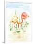 Flamingo Couple - Watercolor Illustration-venimo-Framed Art Print