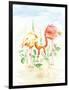 Flamingo Couple - Watercolor Illustration-venimo-Framed Art Print