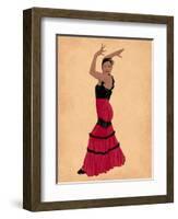 Flamingo Dancer 1-Marcus Prime-Framed Art Print