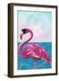 Flamingo goes to the beach-Sarah Manovski-Framed Giclee Print