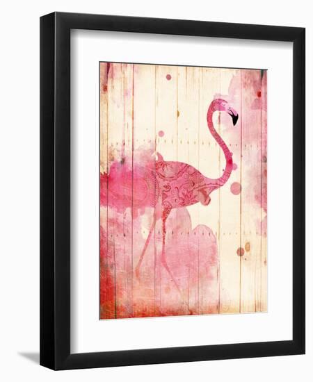 Flamingo Henna-Jace Grey-Framed Art Print