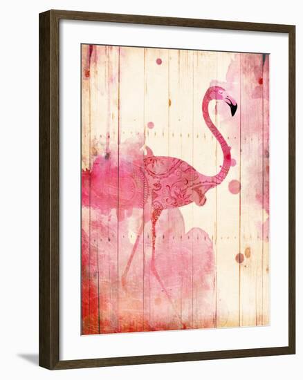 Flamingo Henna-Jace Grey-Framed Art Print