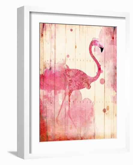 Flamingo Henna-Jace Grey-Framed Art Print