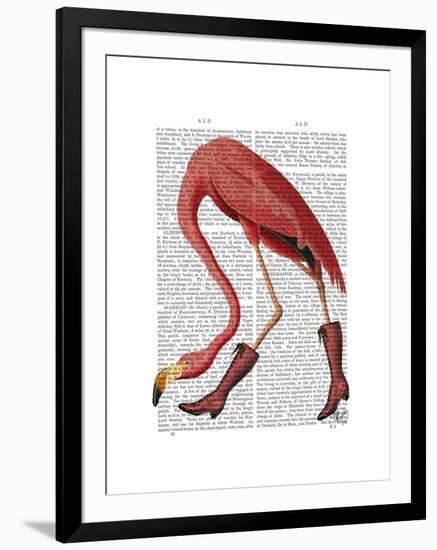 Flamingo in Pink Boots-Fab Funky-Framed Art Print