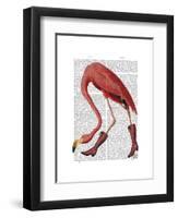 Flamingo in Pink Boots-Fab Funky-Framed Art Print