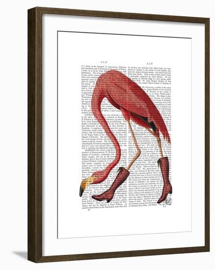 Flamingo in Pink Boots-Fab Funky-Framed Art Print