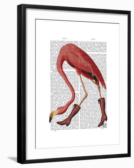 Flamingo in Pink Boots-Fab Funky-Framed Art Print