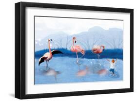 Flamingo Lesson-Nancy Tillman-Framed Premium Giclee Print